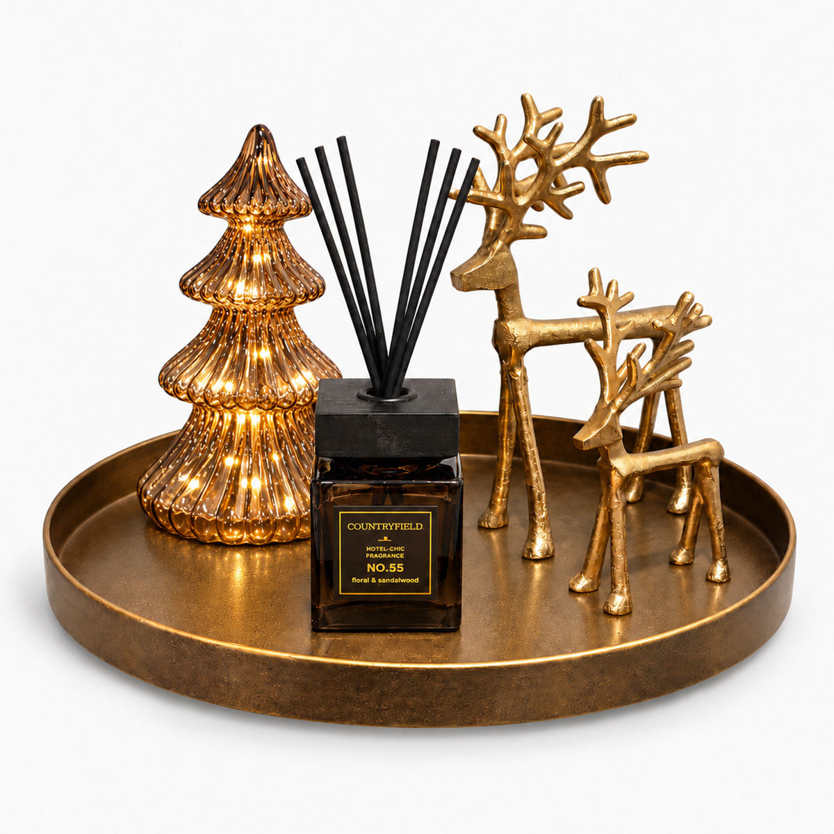 Rudolph’s Golden Glow - Luxe Kerstdecoratie Set