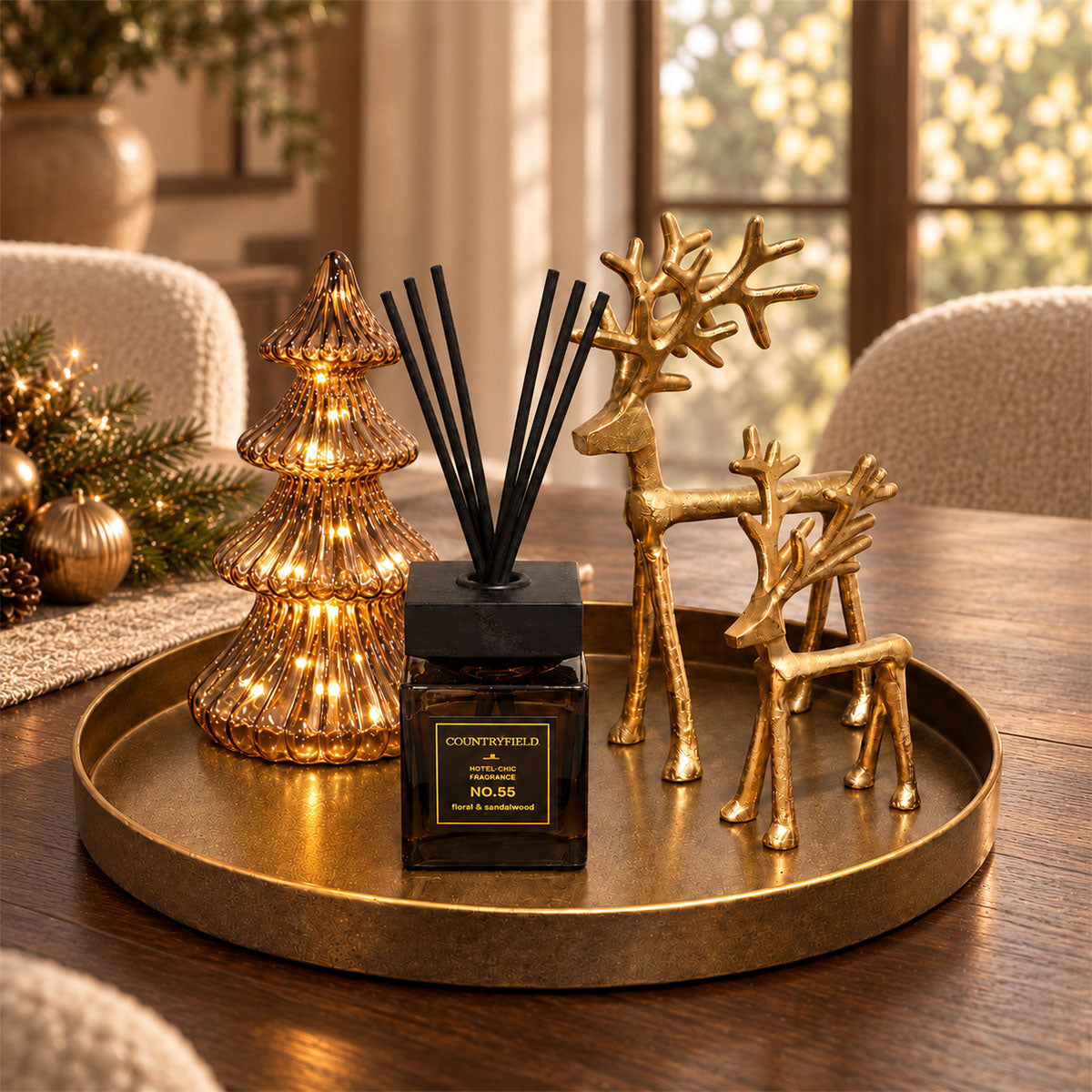 Rudolph’s Golden Glow - Luxe Kerstdecoratie Set