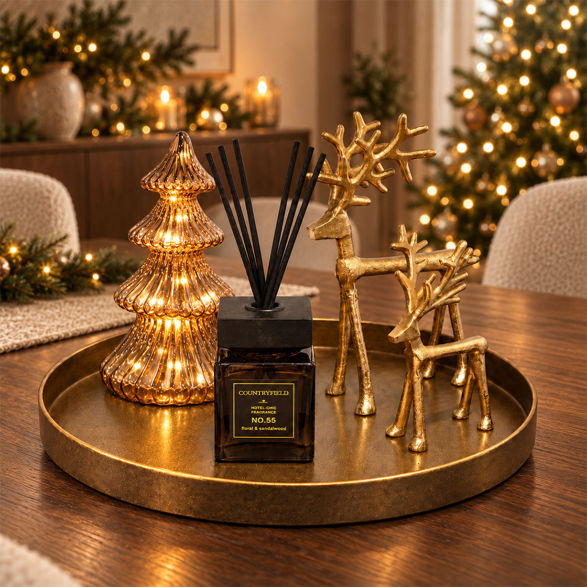 Rudolph’s Golden Glow - Luxe Kerstdecoratie Set