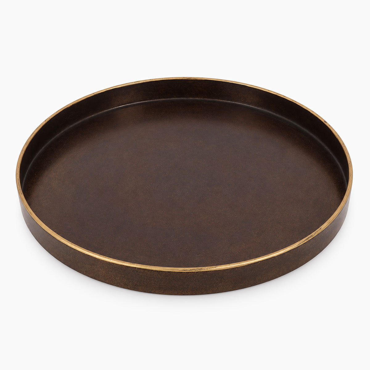 Saris Dienblad Metaal - Bruin/Goud - ⌀ 36,5 cm